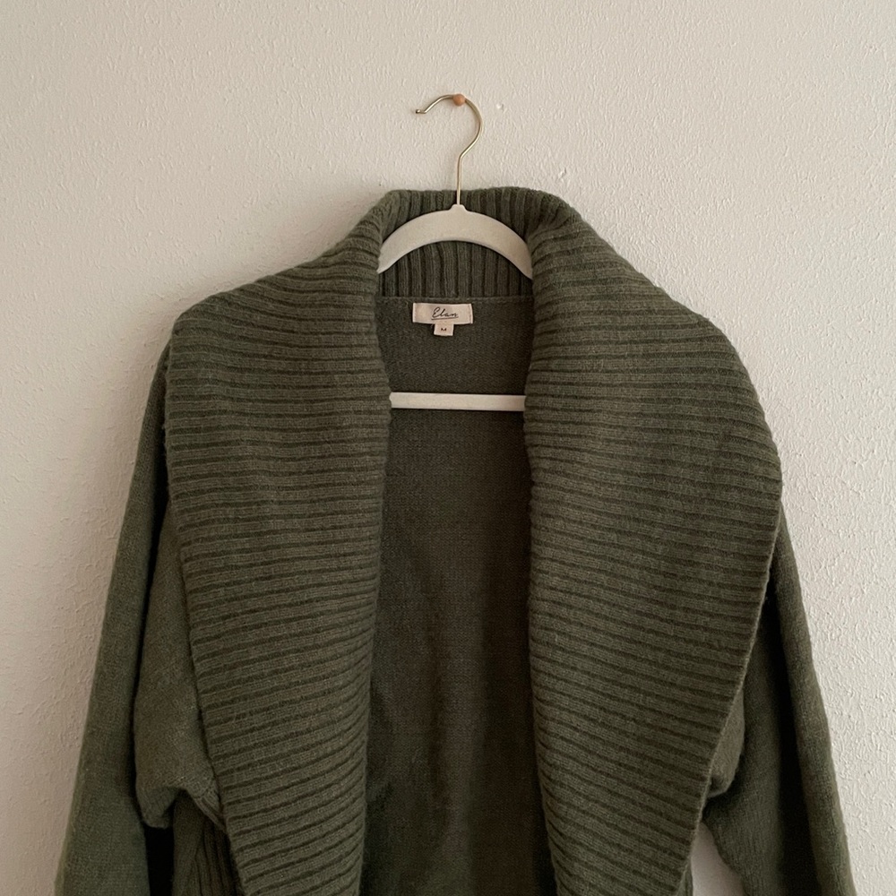 Elan Crop Sweater Open Front Cardigan - Picture 8 of 15
